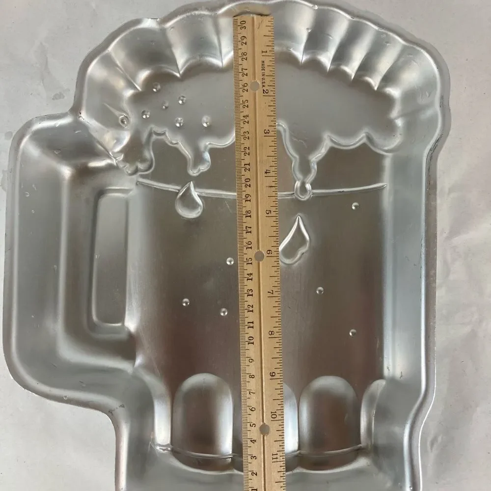 Vintage 1984 Wilton Beer Mug Cake Pan Cheer Lager Ale Aluminum Mold Celebrate